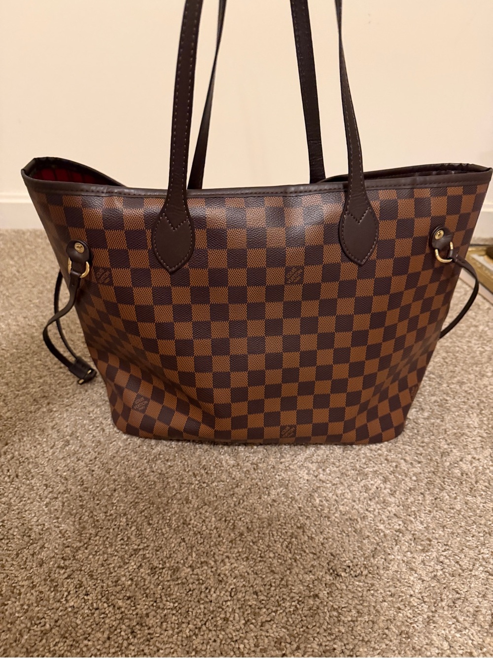 COPY- Brown Checkered Tote Handbag